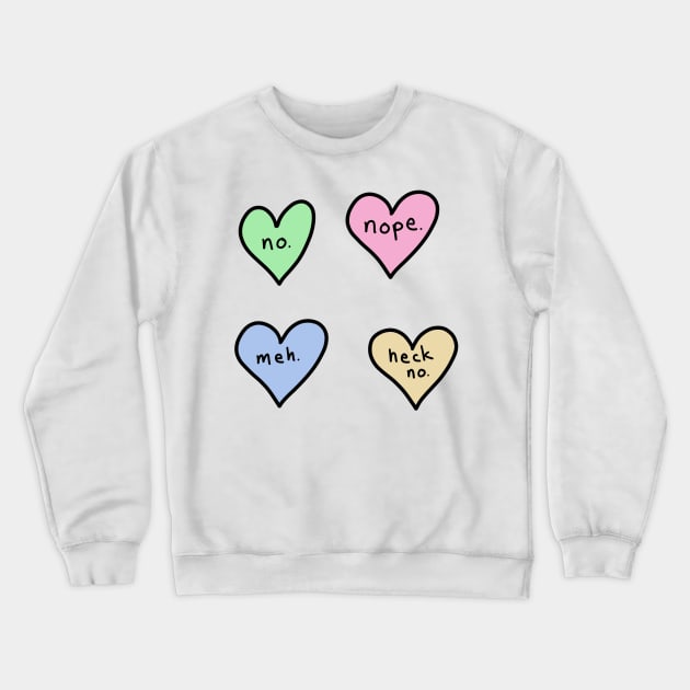 Candy Hearts Crewneck Sweatshirt by novabee